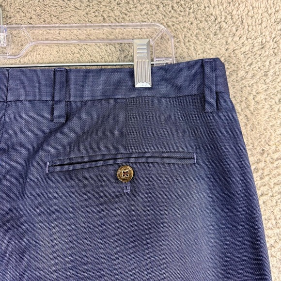 Banana Republic Pants Mens 33 Blue Tailored Slim Fit Dress Trousers Office 34x34 - Picture 11 of 16